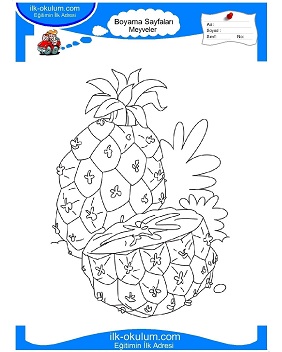 Çocuklar İçin Ananas Boyama Sayfaları 
